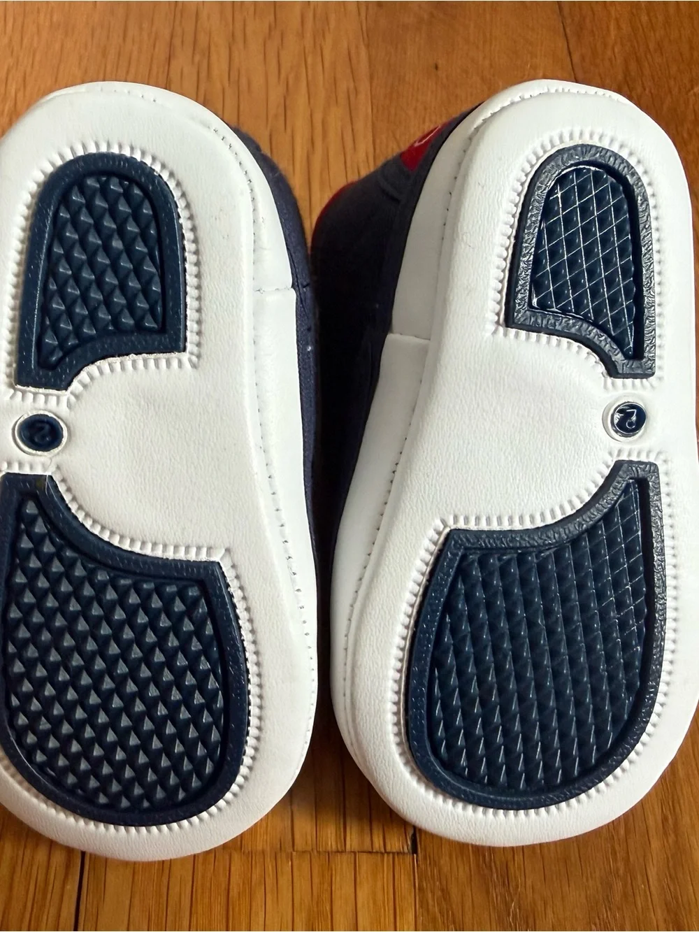 Navy and Red Toddler Canvas Sneakers